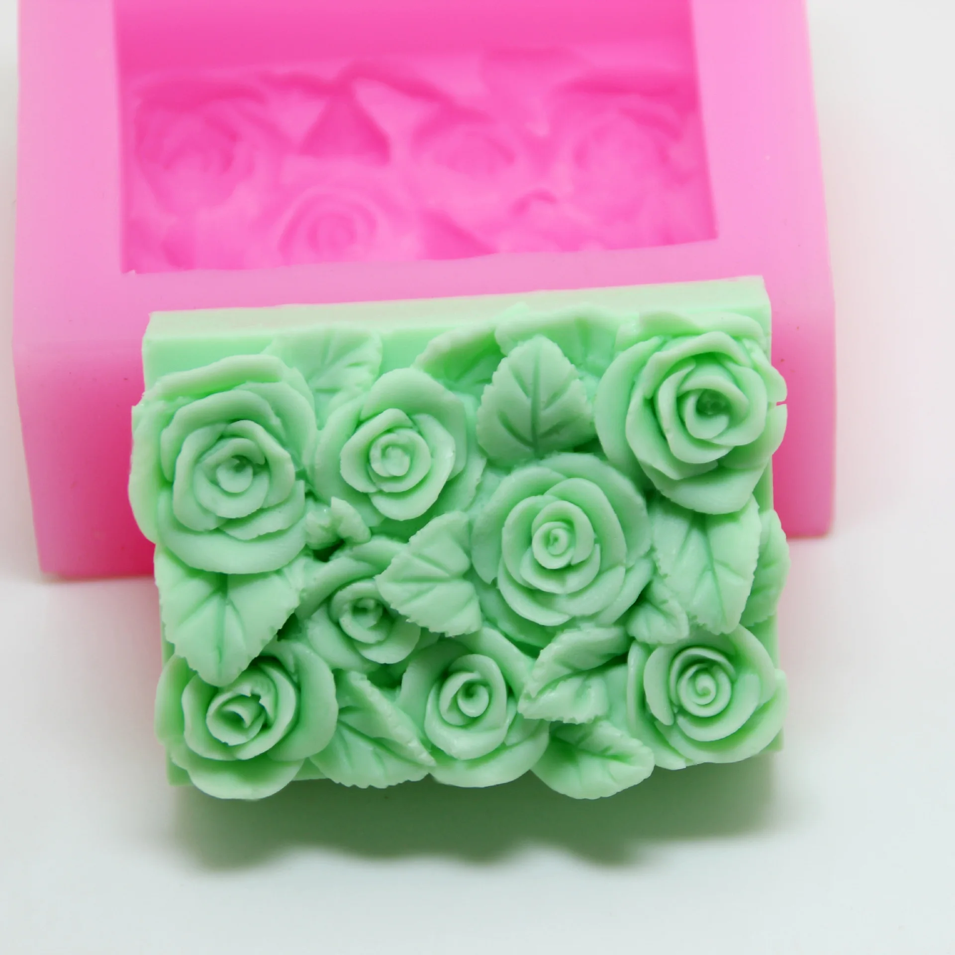 Ročno Milo Mehko silikagel Plesni Smolo obrti milo izdelavo kalupov pravokotnik flower torta 3d Rose plesni Kreativno Poročno Darilo