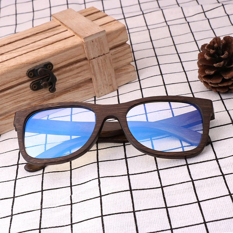 Ročno Unisex Modra Svetloba Blokiranje Očala Za Ženske, Moške, Bambus, Les, Okvirji Jasno Očala Računalnik Očala Očala