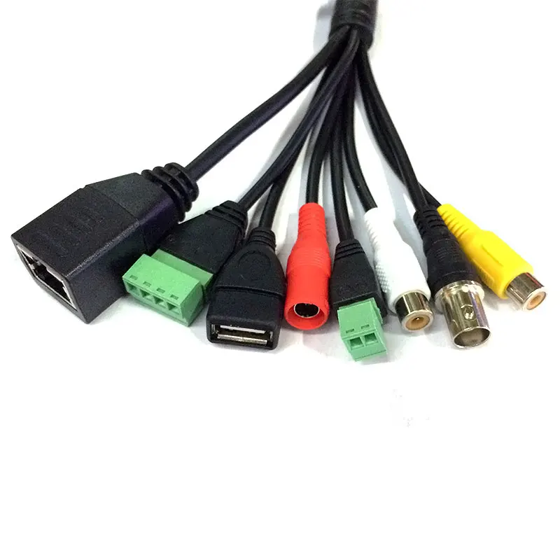 SMTSEC Polno Funkcije Omrežni Kabel RJ45+BNC+DC+USB+Audio vhod+Audio izhod+RS485+Alarm Za IPC PCB IP Odbor Modula Kamere (UG)