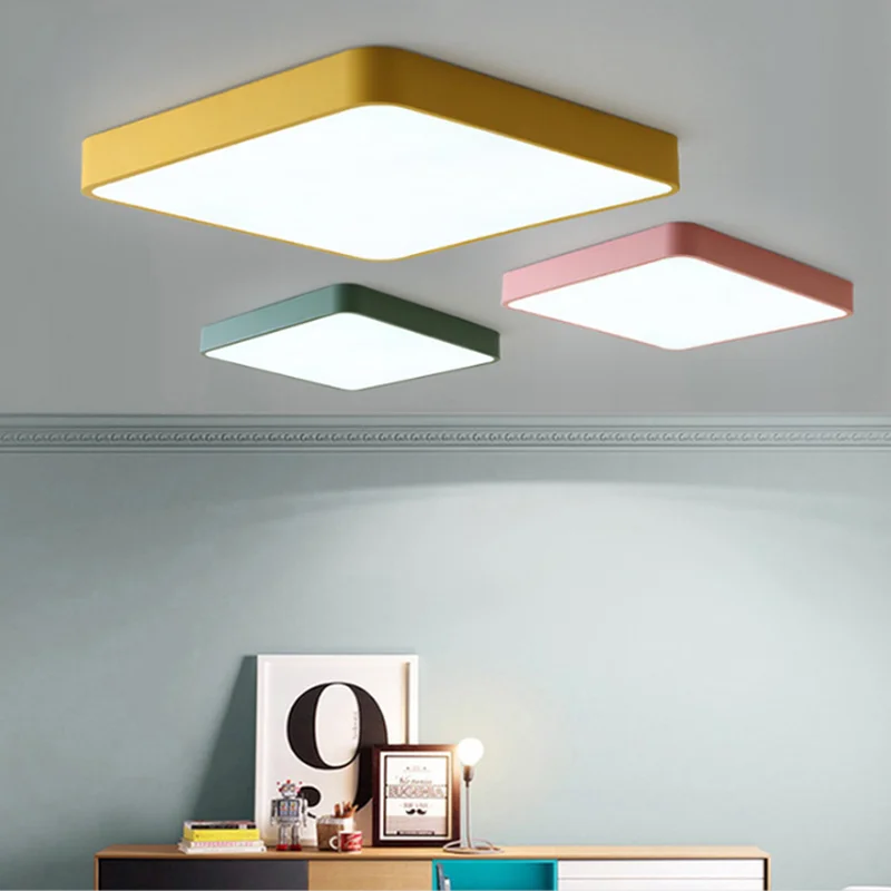 Sodobno minimalistično LED stropna luč preprost površine vdelani daljinski upravljalnik zatemnitev stropne svetilke kuhinja dnevna soba spalnica stud