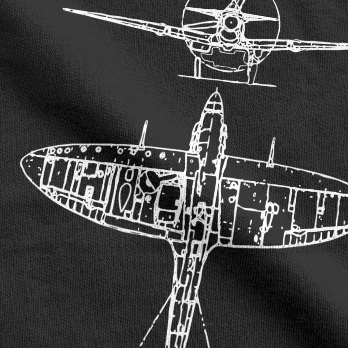 Spitfire Koncept Načrti T-Shirt Moški Borec Letalo WW2 Vojni Pilot Letala Letalo Cotton Tee Kratek Rokav T Srajce Plus Velikost