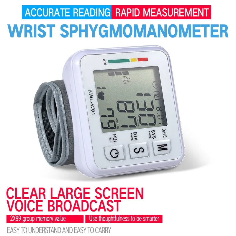 Tensiometro De Brazo Tansiyon Aleti Zapestje Krvni Tlak Monitor Presion Arterijske Srčni utrip BP Tonometer Meter Sphygmomanometer
