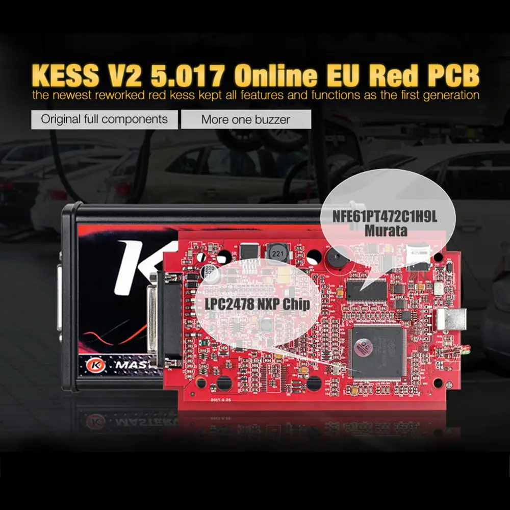Top Professional Prodaje KESS V5.017 OBD2 + Ktag V7.020 Rdeče PCB Ne Znakom Omejeno ECU Programsko Orodje