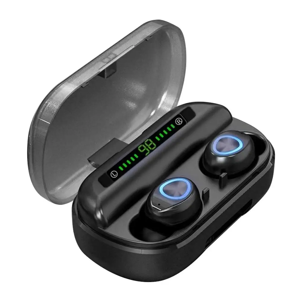 V10 LED Zaslon Brezžična tehnologija Bluetooth 5.0-Ear Slušalke Touch Kontrole za Slušalke