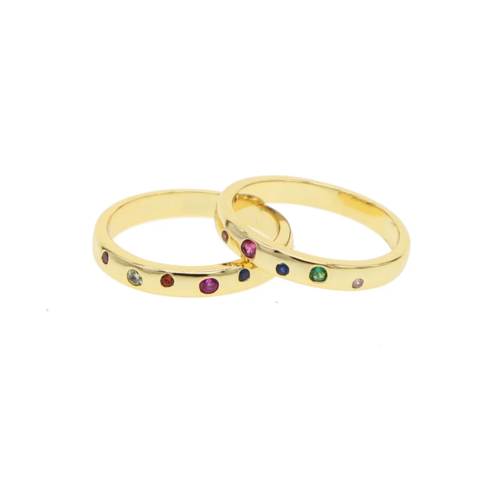 Večbarvna kamni band ring vrh kakovosti zlata barva iskrenje cz eleganco luksuznih modnih kup občutljivo nakit za moške, ženske