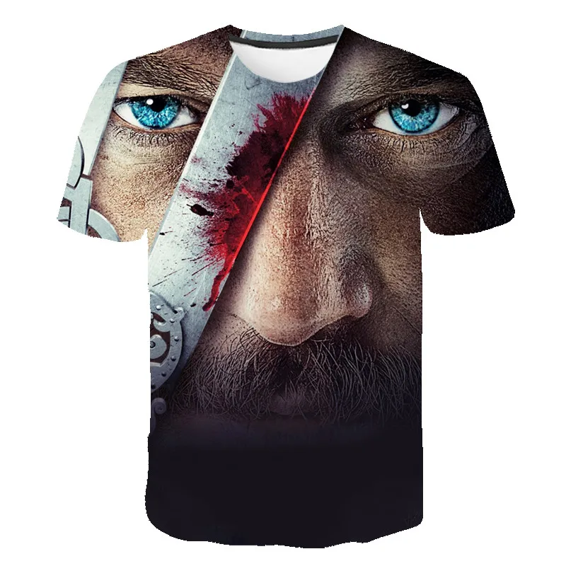 Vikingi T Shirt Poletne Moške, Ženske, Otroke, Ragnar Lothbrok 3D Tiskanih TV Kratek Rokav T-Shirt Otroci Vrhovi Moda Priložnostne Tees