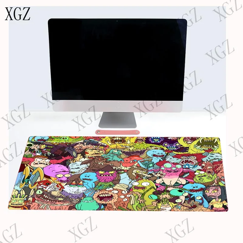 XGZ Anime Rick nedrsečo Gumo MousePad Velike Zaklepanje Rob Hitrost Igralec Gaming Mouse Pad za CSGO Dota 2 Laptop Notebook Desk Mat