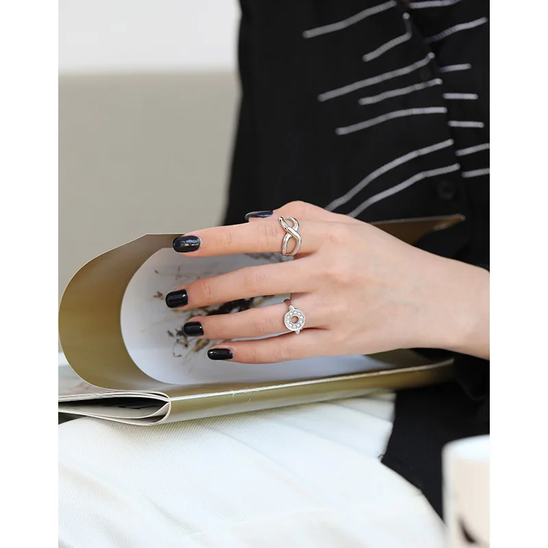 YPAY Verodostojna 925 Sterling Srebro Odprite Obroči za Ženske Koreja Minimalistične Oblike X Navzkrižno Design Prst Obroč, Nakit, YMR1055
