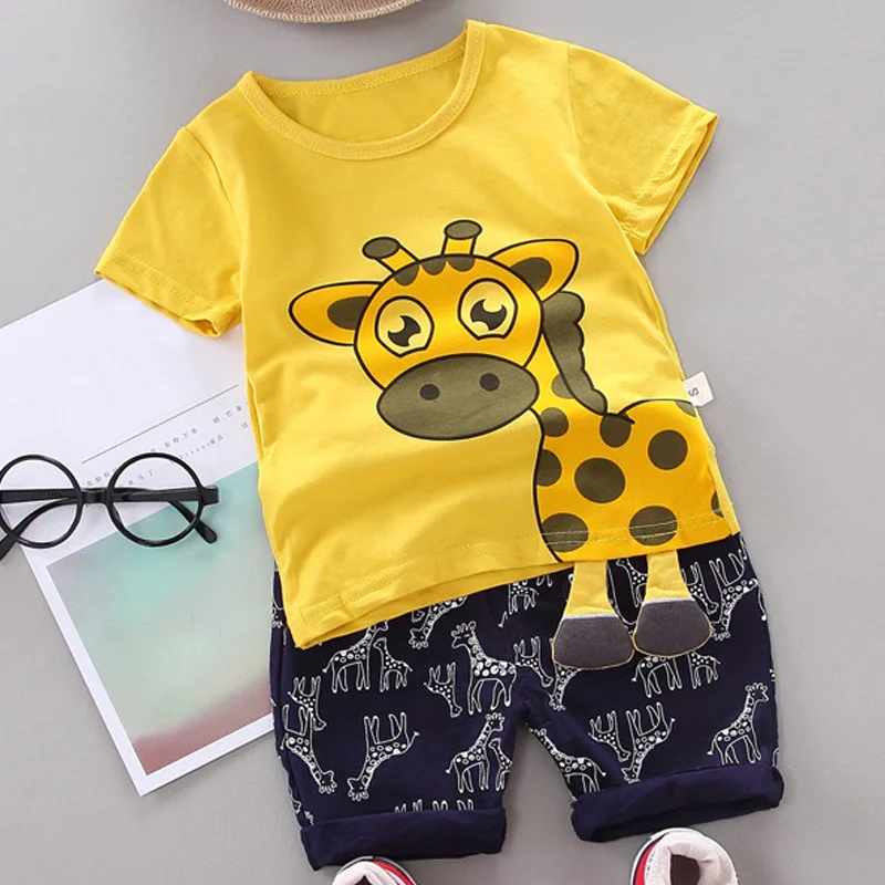 Za dojenčke Oblačila Za Fante Oblačila Baby Določa 2020 Poletje Risanka Natisni T-shirt majica+Hlače 2pcs Obleke Baby Obleko Otroci Novorojenčka Oblačila