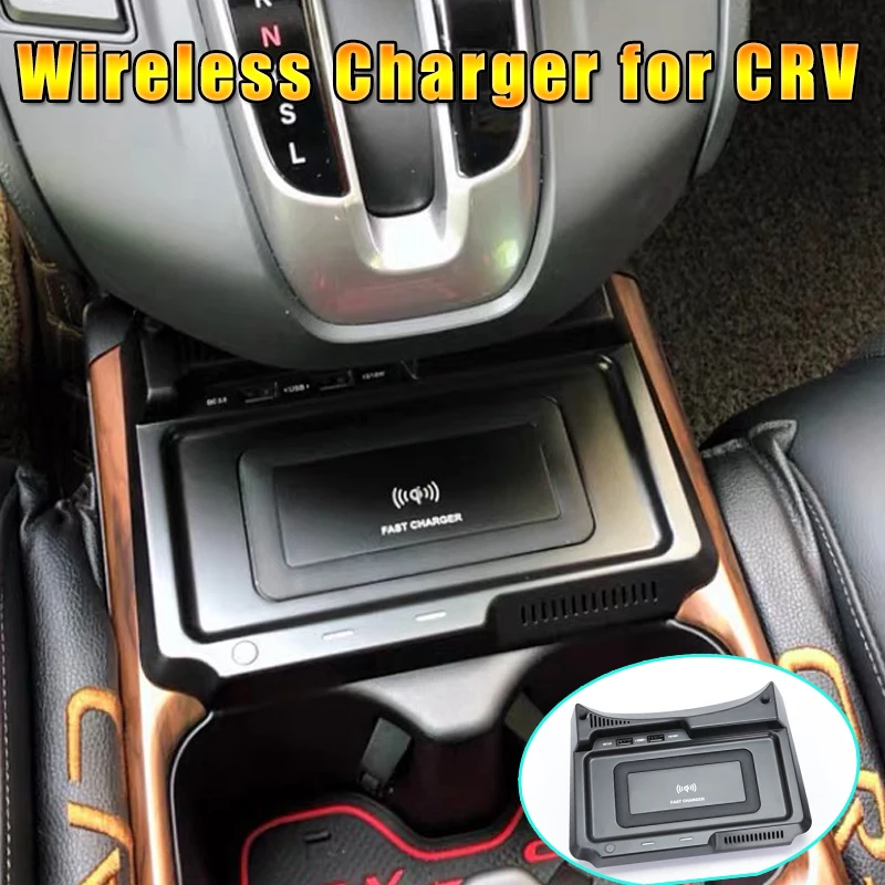 Za Honda CRV 2017 2018 2019 10W avto QI brezžični polnilnik mobilnega telefona, hitro polnjenje brezžično ploščo pribor adapter 12V