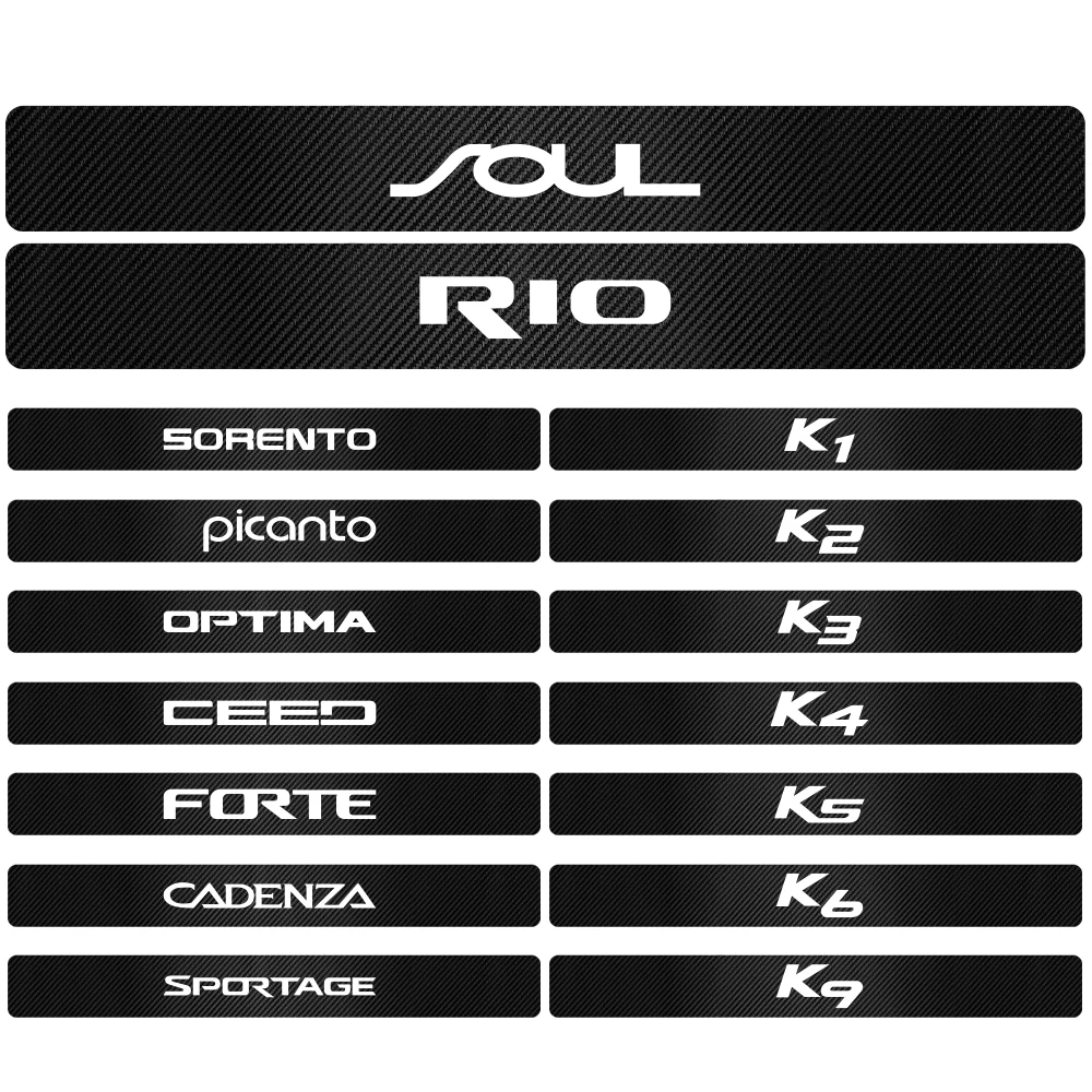 Za Kia Sportage 3 4 QL Rio K2 Optima Sorento Picanto Ceed Forte Cadenza K9 Dušo 4PCS Ogljikovih Vlaken Vrata Polico Zaščitnik Nalepke