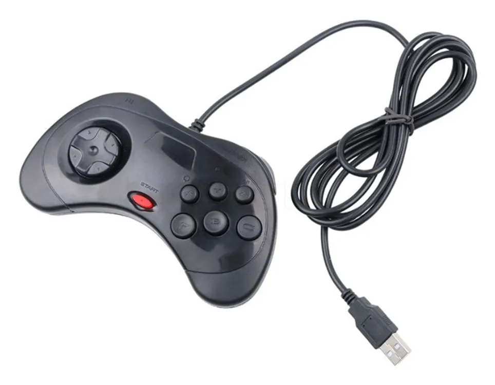 Za SEGA Genesis/MD2 USB Gamepad Krmilnik za Igre 6 Gumbe SEGA USB Gaming Palčko Nosilec za RAČUNALNIK MAC Mega Drive Blazinice