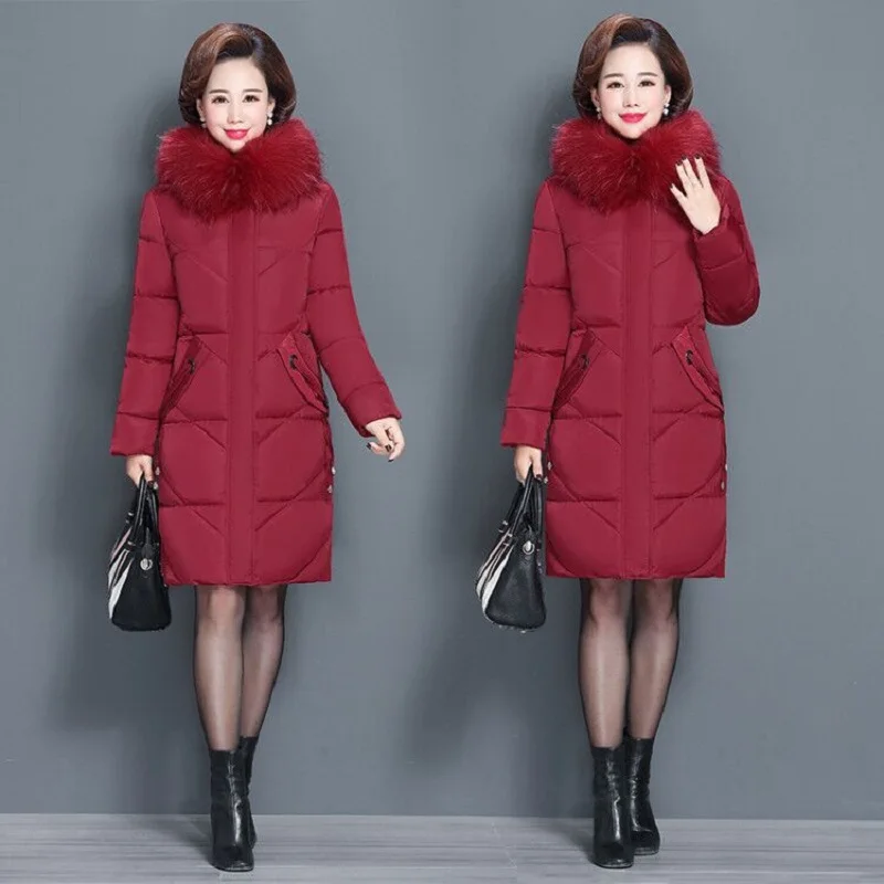 Zimska jakna ženske, nove do leta 2020 korejski ženski plašč mid-dolžina velikosti M-6XL žensk navzdol oblazinjeni suknjič slim oblazinjeni jakno
