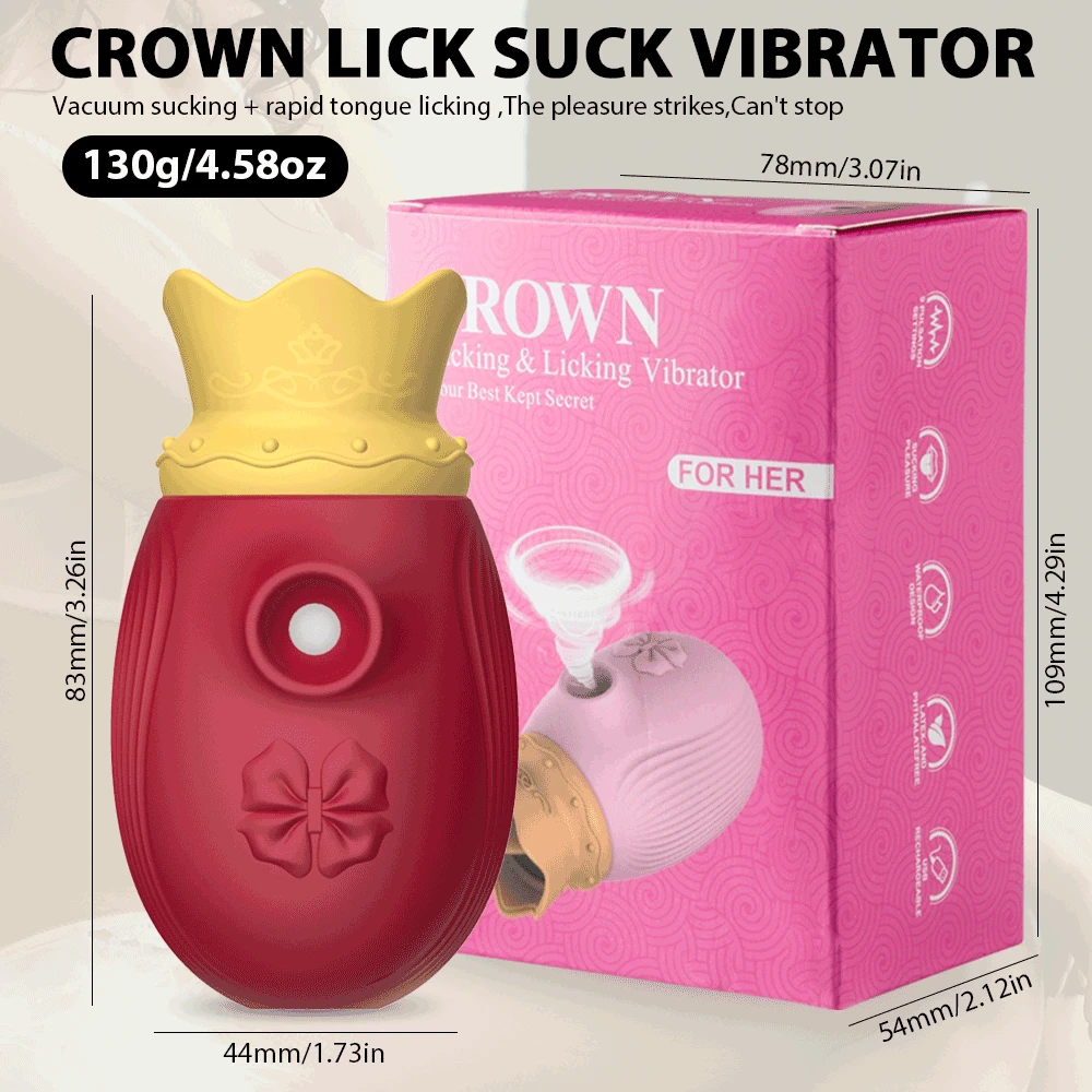 Zložljivi Sesanju Vibrator krono-obliko Lizanje Ustni Klitoris Jezika Sex Igrače Za Ženske Klitoris Stimulator G-spot Muco Odraslih Igrača