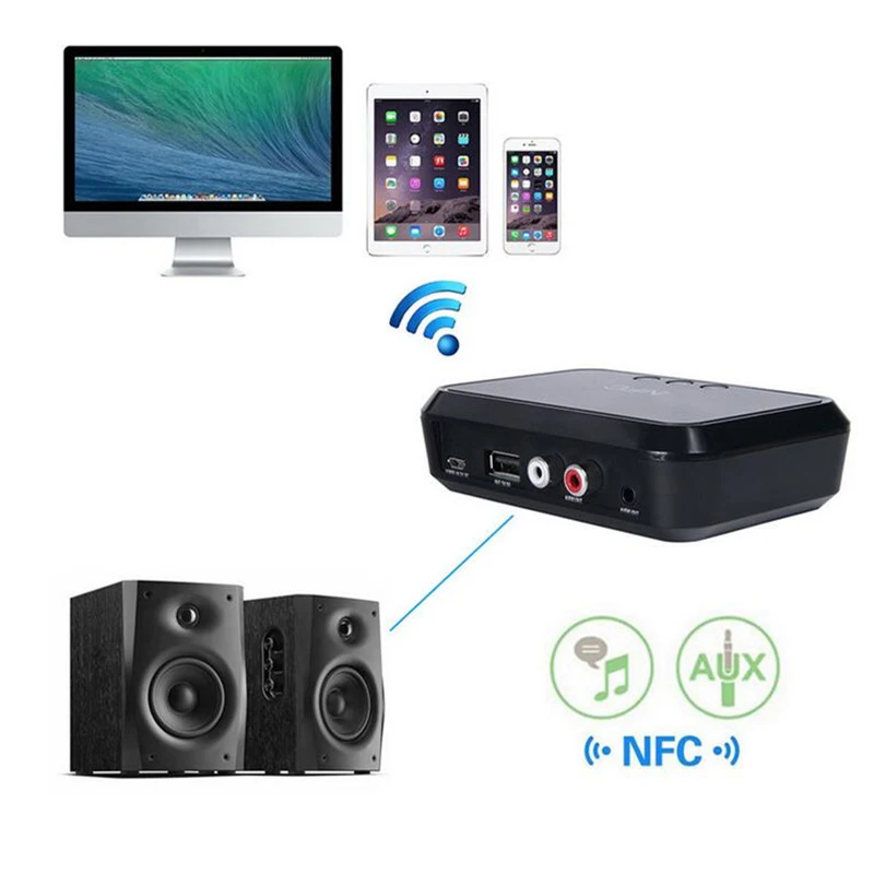1 Kos 3.5 MM Jack, Bluetooth Sprejemnik Smart NFC RCA Brezžični vmesnik Bluetooth Bluetooth Oddajnik Za Dom Zvočnik izhod za Slušalke
