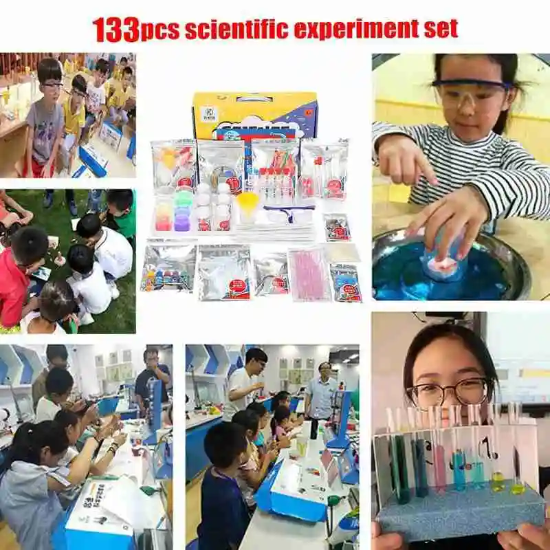 133PCS Otrok Znanost Eksperiment Nastavite DIY Ročno Majhne, zaradi Česar osnovnošolce Fizikalna Kemija učni Pripomočki Igrače