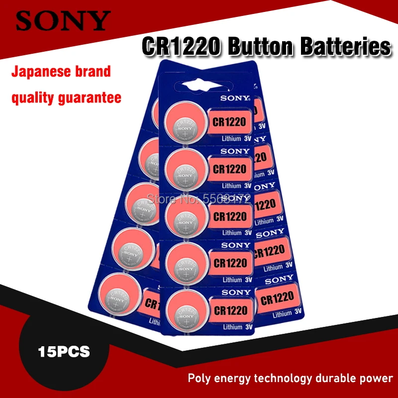 15pcs/veliko Sony Original CR1220 Gumb Celično Baterijo Za Gledanje Avto Daljinski Ključ cr 1220 ECR1220 GPCR1220 3v Lithium Baterije