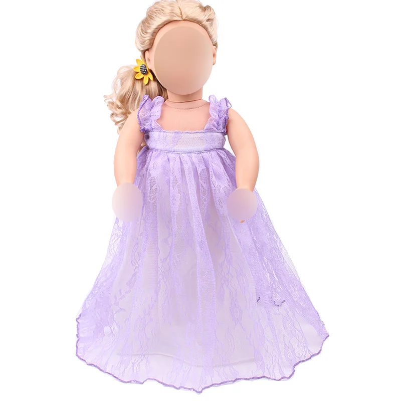 18 inch Dekleta lutka obleko hanbok Princesa čipke torto večerno obleko Ameriških novo rojen oblačila, Otroške igrače fit 43 cm baby c432