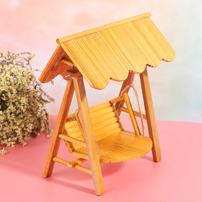 1Pc 1/12 Obsega Lutke Miniaturni Vrtno Pohištvo Swing Stol viseči mreži Lutka Hiša Dekor Igrača