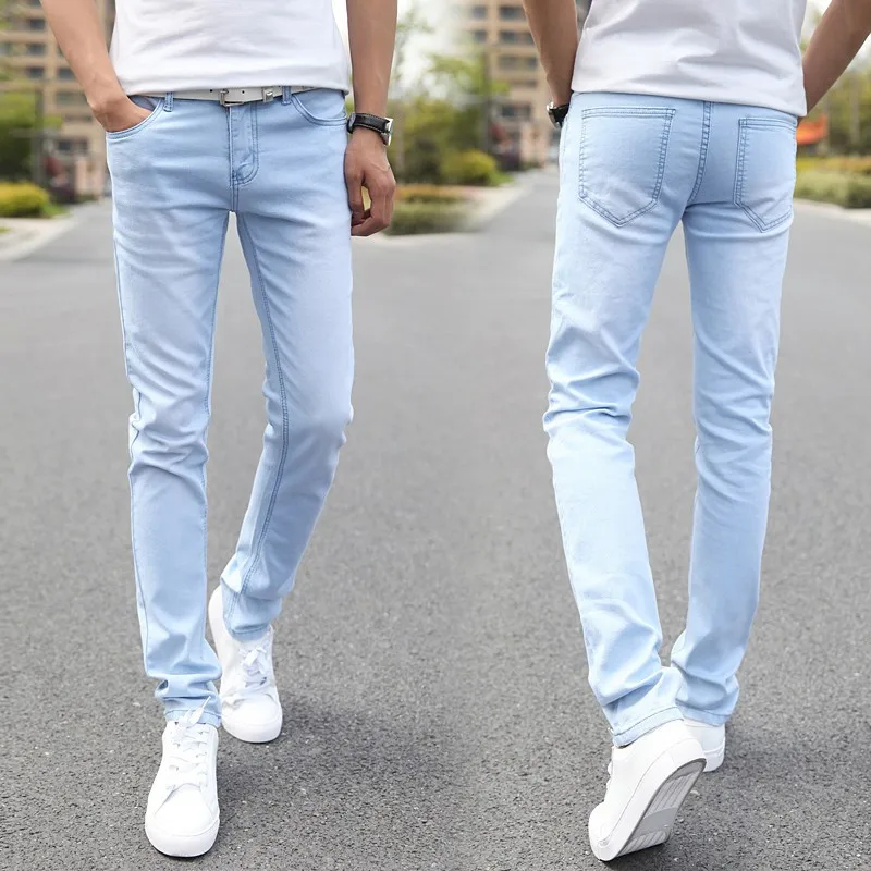 2019 novih Moških Stretch Skinny Kavbojke Moški Oblikovalec blagovne Znamke Super Elastični Naravnost Hlače, Kavbojke Slim Fit Modni Jeans , Modra