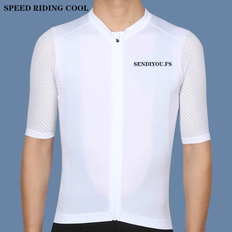 2019SENDIYOU.FS bela lahka pro team kolesarjenje jersey moški ženske sleeve kolesarjenje jersey obleka motokros jersey Poliester