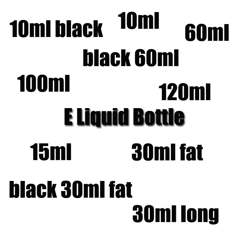 30pcs 10 ml 30 ml 100 ml Črna Plastika Kapalko Steklenico E Tekočine Pero Obliko Prazno PET Praznih Steklenic Zlorabiti Kape Black E Tekočine steklenice