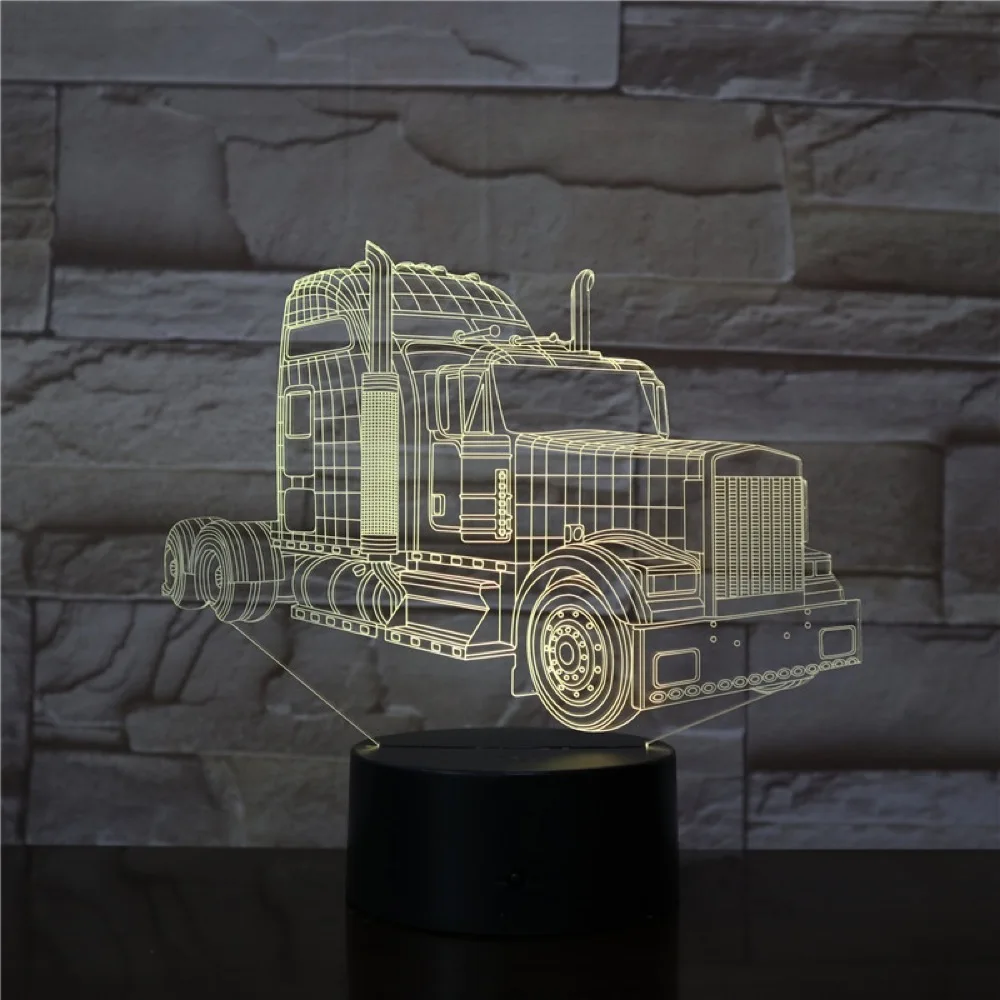 3D Lučka Tovornjak Glavo baterijsko Barva Spreminja z Oddaljenim Najboljše za Dekoracijo Prostora Super Darilo Led Nočna Lučka Lučka