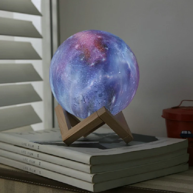 3D Zvezdnato Luči Amazon Ustvarjalne Noč Svetlo Pobarvane Moon Light USB Noč Svetlobe