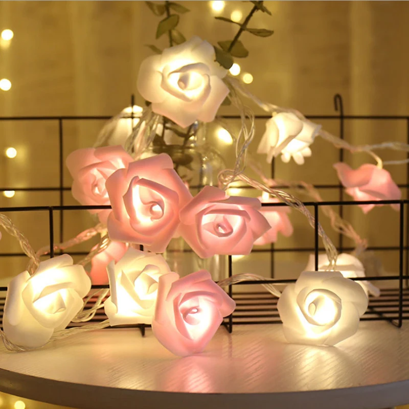 3M LED Umetno Rose Cvet Niz Luči Garland Pene Rose Eternelle Pravljice Luči Za Valentinovo Poroka Dekoracija