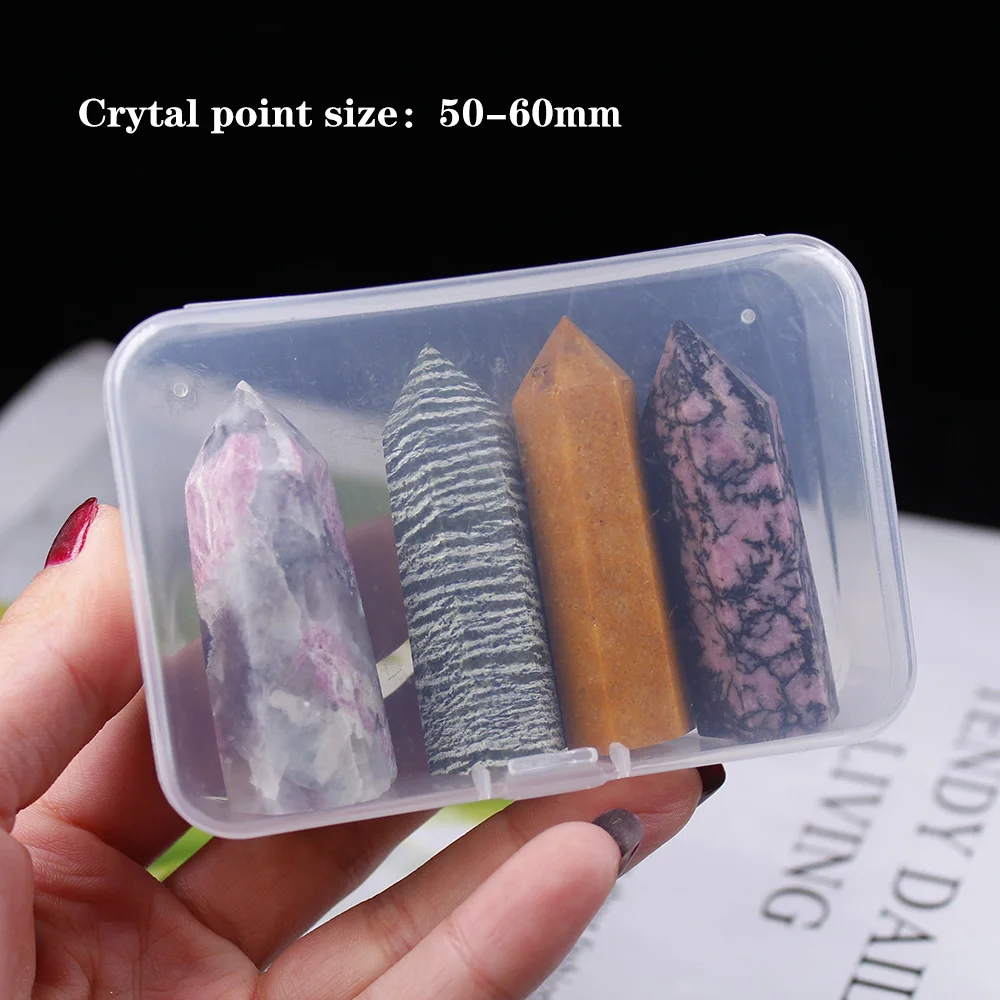 4pcs/set Naravni Kamni Kristali Točke Palico Ametist Rose Quartz Zdravilni Kamen Energetske Mineralne Rude Obrti Doma Dekoracijo