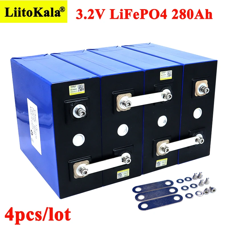 4x Liitokala 3.2 V 280Ah lifepo4 baterije DIY 12V 280AH Akumulatorske baterije za Električni avto, RV Sončne Energije sistema za shranjevanje