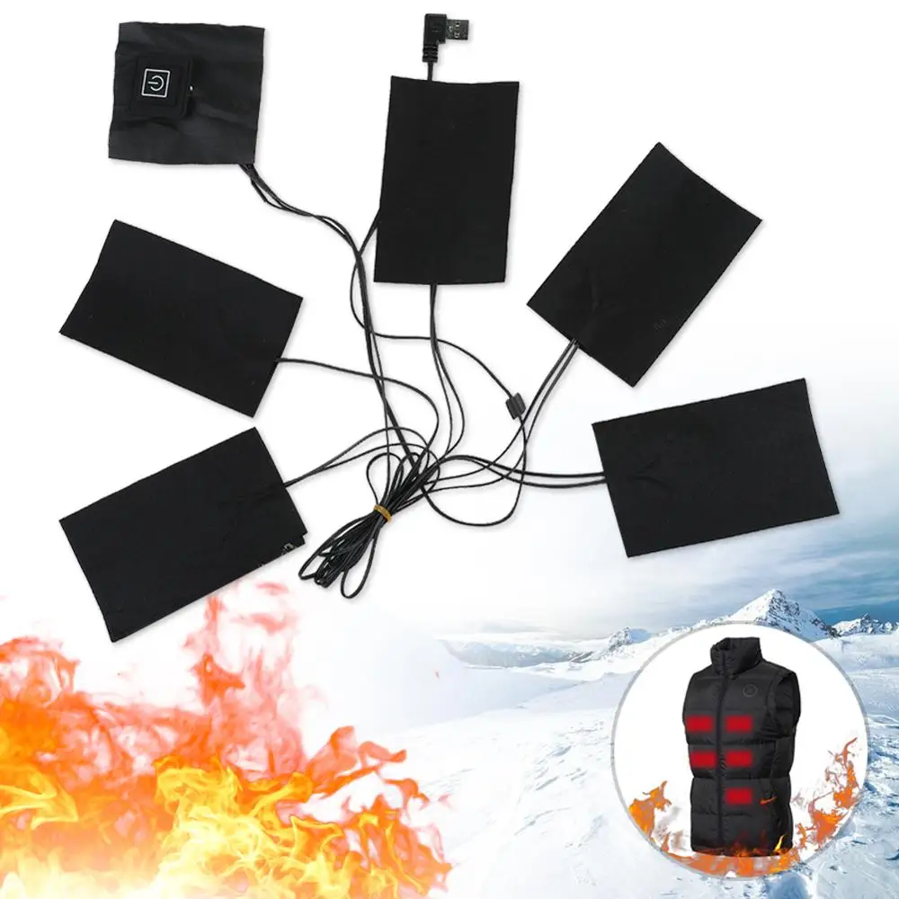 5PCS Stroj USB Ogrevanje Pad Zunanji Termalni Toplo Pozimi Ogrevanje Telovnik Blazine za DIY Ogrevana Obleka Mobilne Toplo Orodja