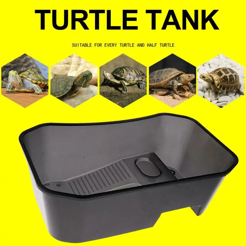 Akvarij Tank Želva Tank Plastičnih Balkon Plazilcev Ribe Habitat Prenosni Praktično Tortoise Habitat Hišne Zaloge Vode Terrapin
