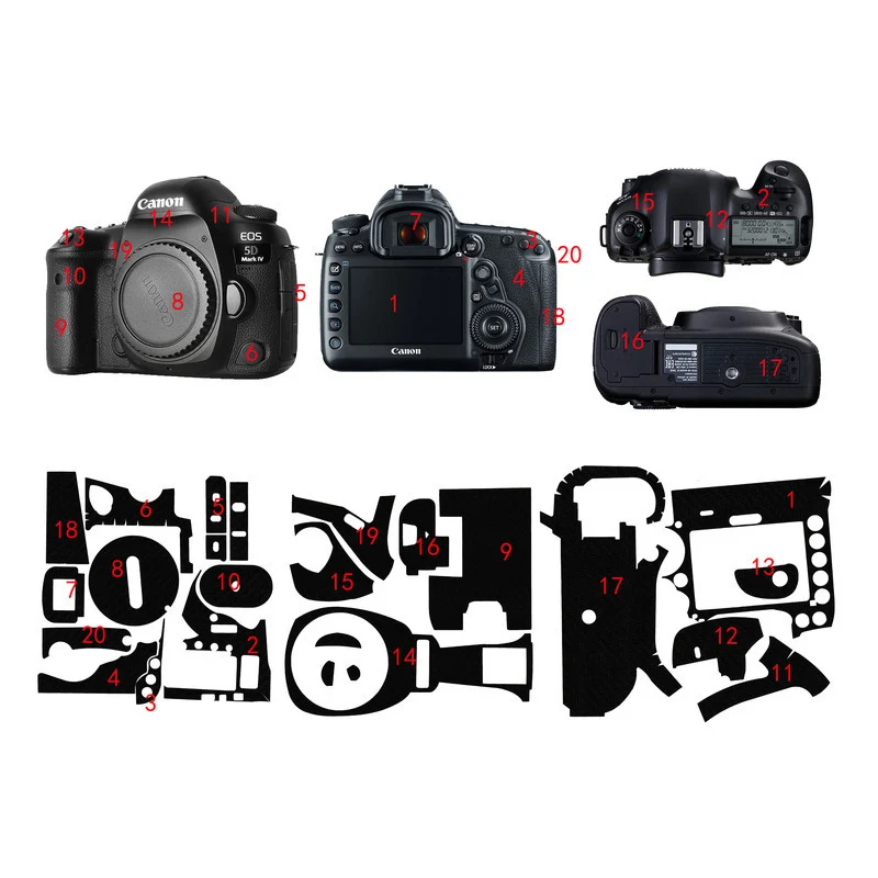 Anti-Scratch Fotoaparat, Telo iz Ogljikovih Vlaken Film Kože Za Canon EOS 5D MarkIV 5DIV 80D 90D 5DIII 5D2 6D M6II 77D Zaščitna Nalepka