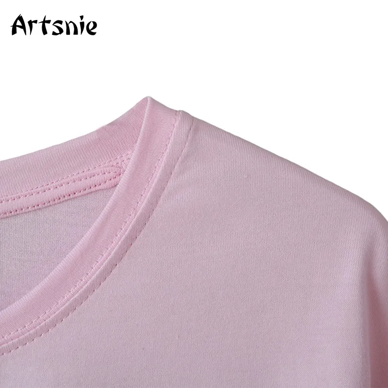 Artsnie disney risanke print majica s kratkimi rokavi ženske poletne o vratu kratek rokav vrhovi femme ulične priložnostne srčkan roza t-shirt mujer