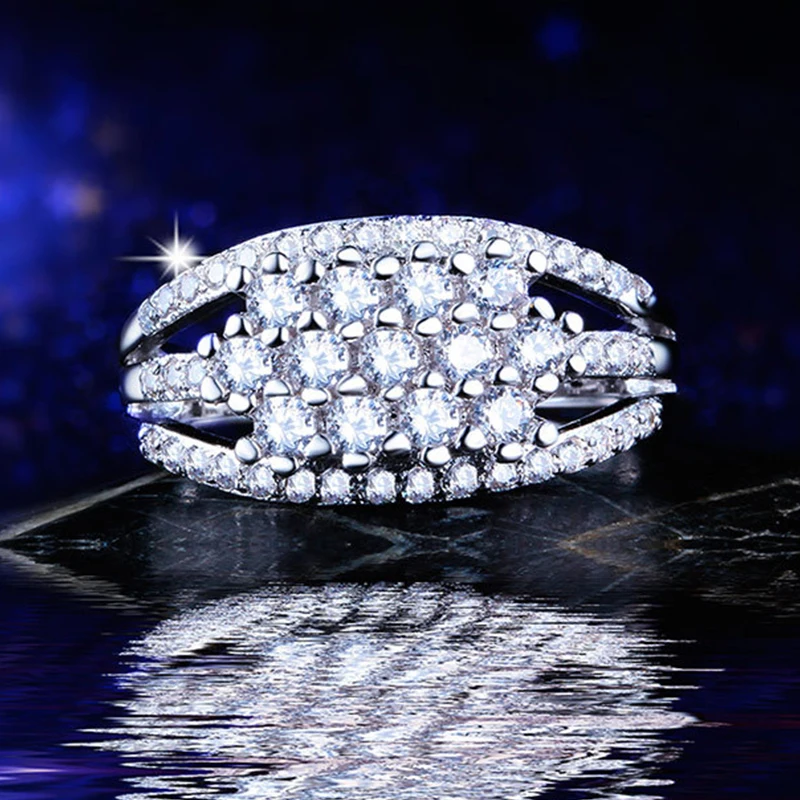 BIJOX ZGODBO razkošje čare obroč z AAA cirkon dragih kamnov 925 sterling srebrni nakit prstani za žensko poročno zabavo na debelo