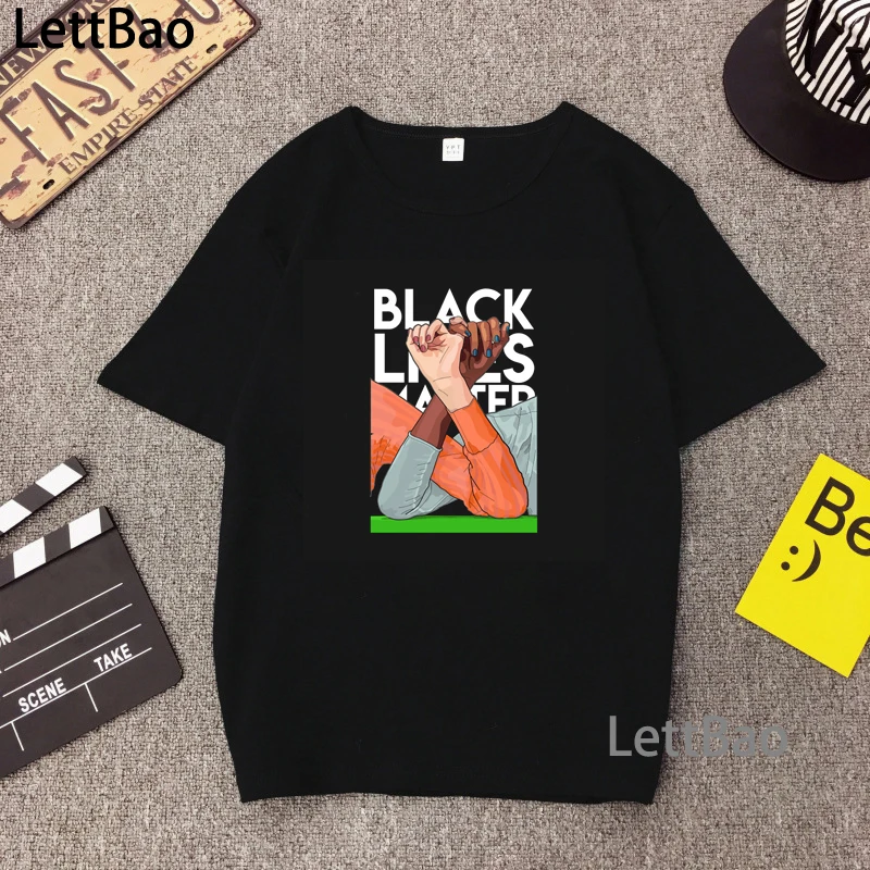 BLM Black Življenja Važno Pismo Print Majica s kratkimi rokavi ne morem Dihati Poletje Kratek Rokav Aktivist Gibanja Oblačila Protest Vrh Ženske