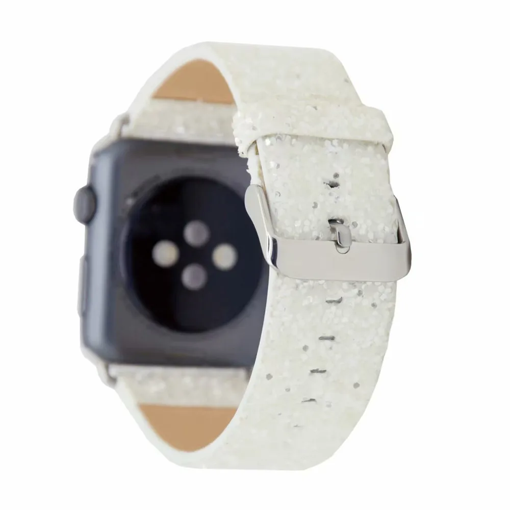 Božič Trak za Apple Watch Trak 40/44 38/42mm Sijoče Bleščice Moč PU Usnje Zapestnica Pasu za iWatch Serije SE/6/5/4/3/2