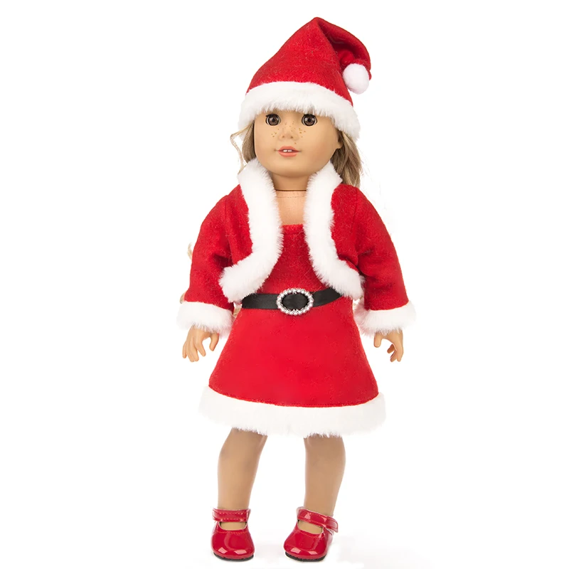 Božični set Primerni za American Dekle Lutka Obleko 18-palčna Lutka Božič Dekle Darilo(samo prodajajo oblačila)