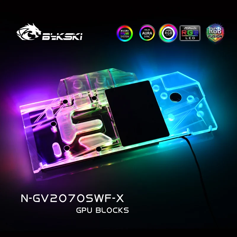 BYKSKI Vode Blok uporabite za GIGABYTE GeForce RTX 2070super Windforce OC 8G Podporo-RGB/RGB LED Luči Radiator Blok Baker