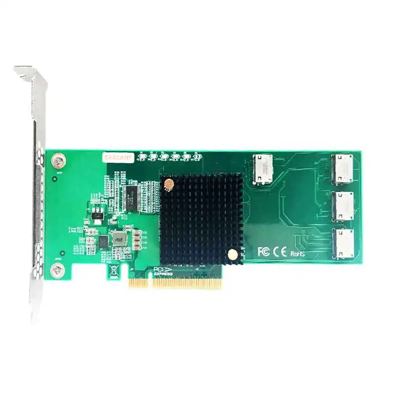 Ceacent NVMe Krmilnik SSD Riser 12Gbs ANOL4PE08 Oculink Priključek Quad Vmesnik PCIe X8 Oculink, da sff8639