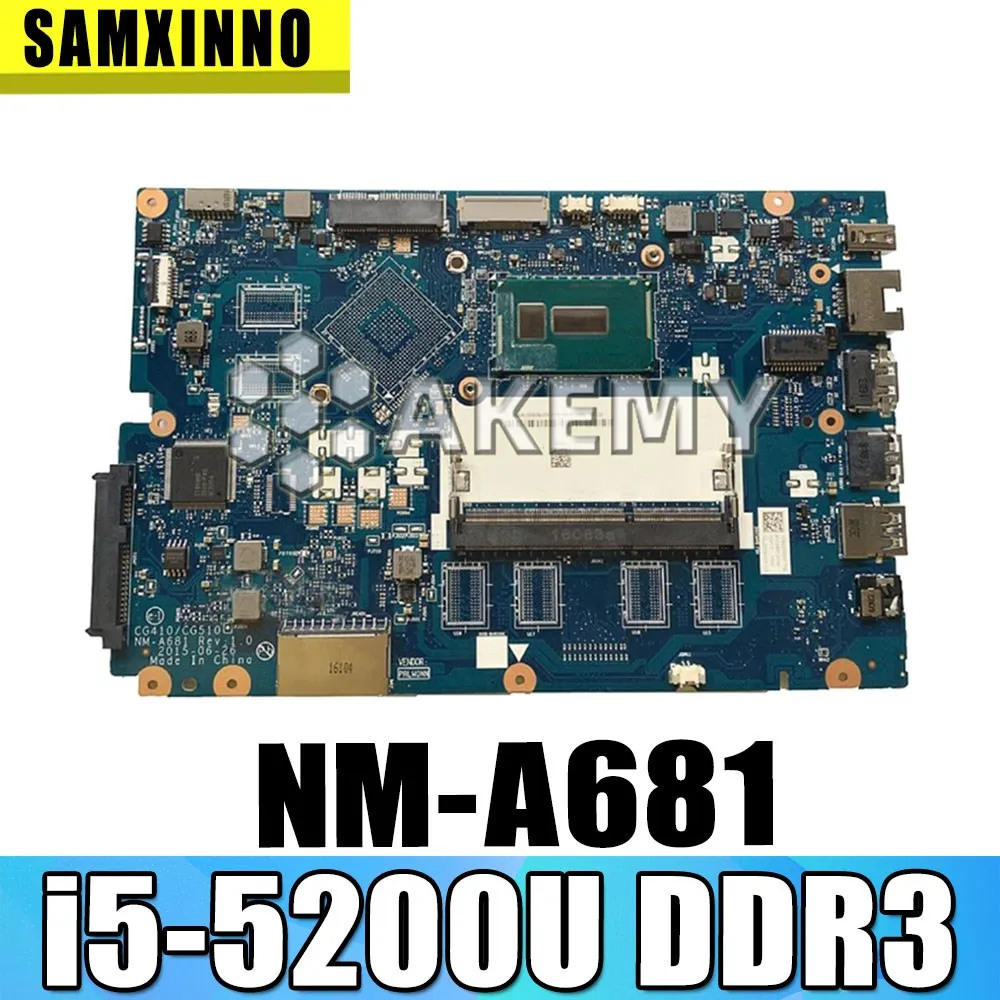 CG410 / CG510 NM-A681 matično ploščo Za Lenovo B50-50 100-15IBD zvezek matična plošča PROCESOR i5-5200U DDR3 test delo