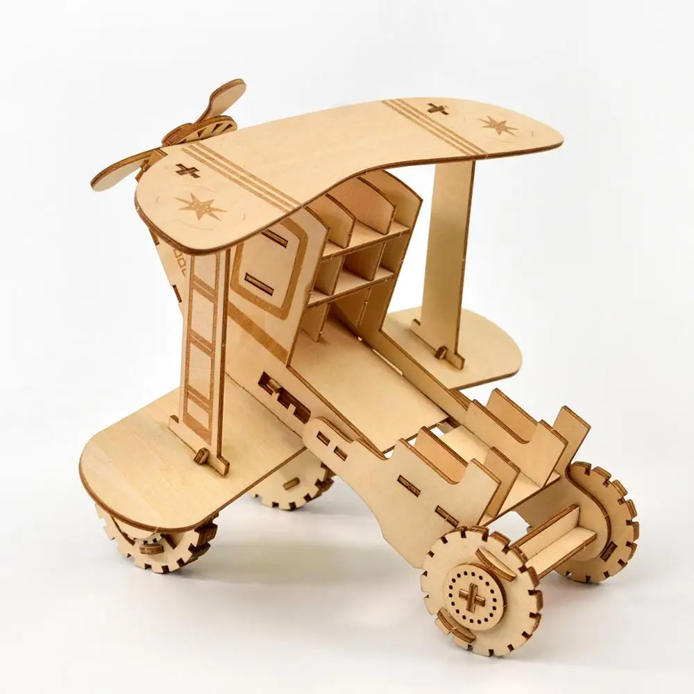 Diy Otroci Lesene Sestavljanke Mini Letalo Modela Avtomobila kompleti Za Sestavljanje Za Odrasle Ustvarjalne Motocikel Lesena Dekoracija Otroci