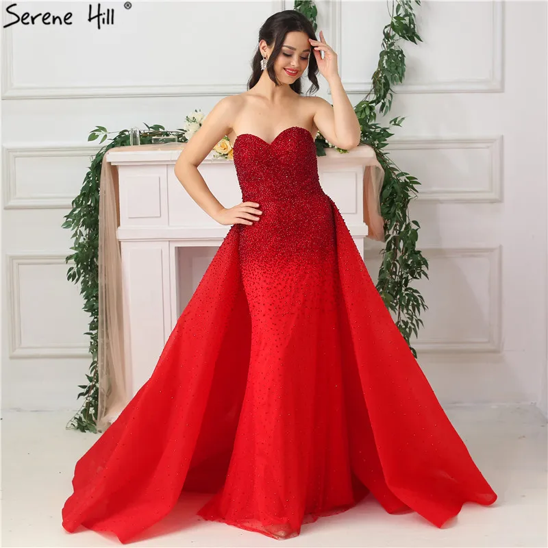 Dubaj Rdeče Ljubica Seksi Večerne Obleke Polno Kristalno Luksuznih Modnih Z Vlakom Večerne BLA6637