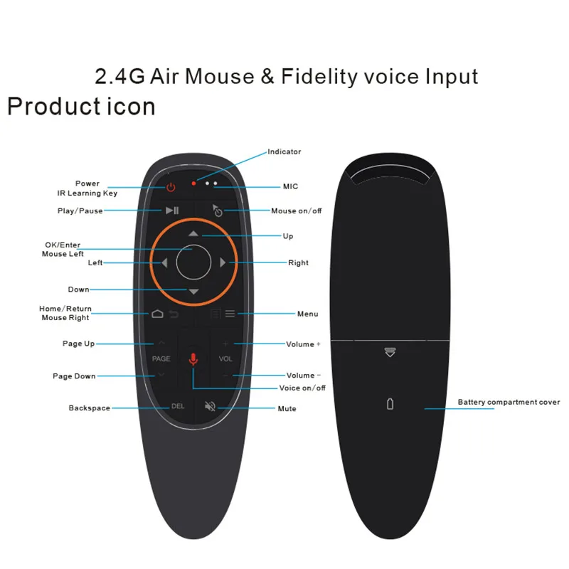 G10 Glas Zraka Miško 2,4 GHz Brezžična Google Mikrofon Daljinski upravljalnik, IR Učenje 6-osni Žiroskop za Android TV Box PC