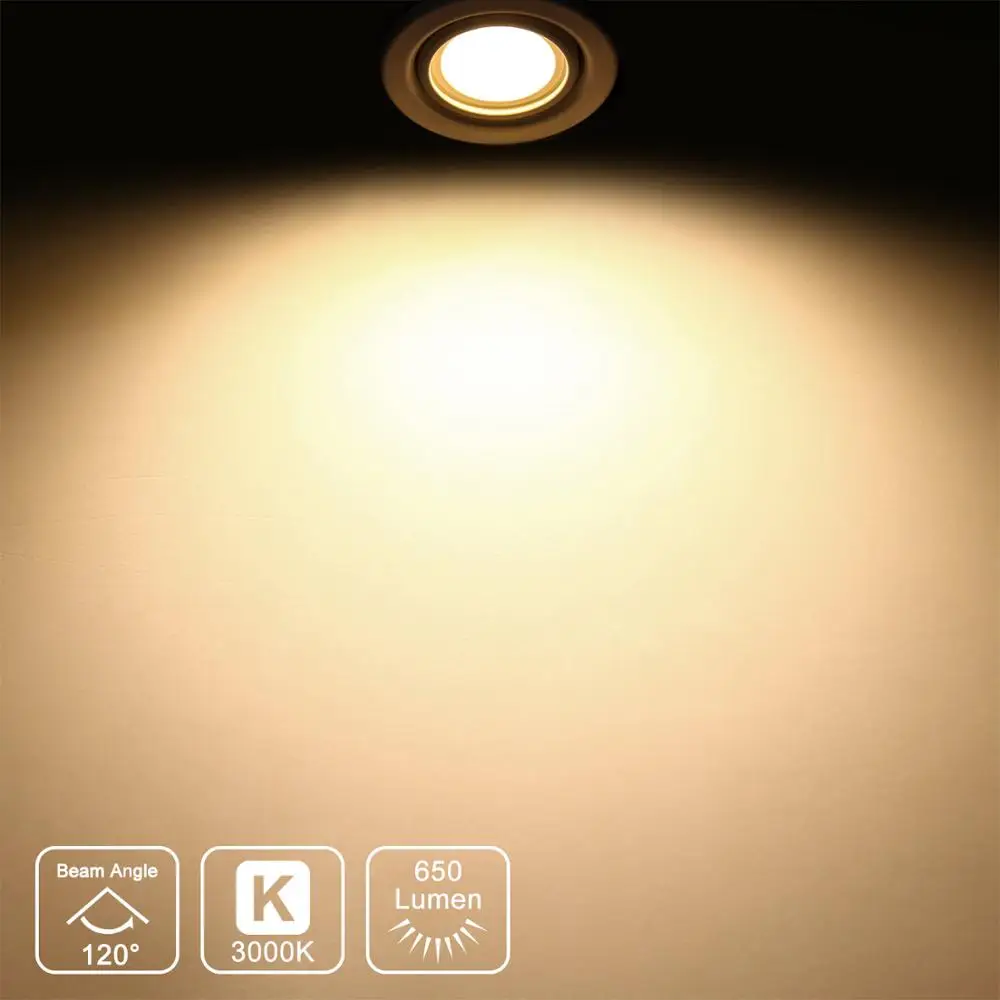 GU10 LED Zatemniti Reflektorji LED Spot Žarnice 7W 120° Široko Osvetlitev Kota Toplo Bela 3000K AC220~240V Zadnjem Robu Zatemniti