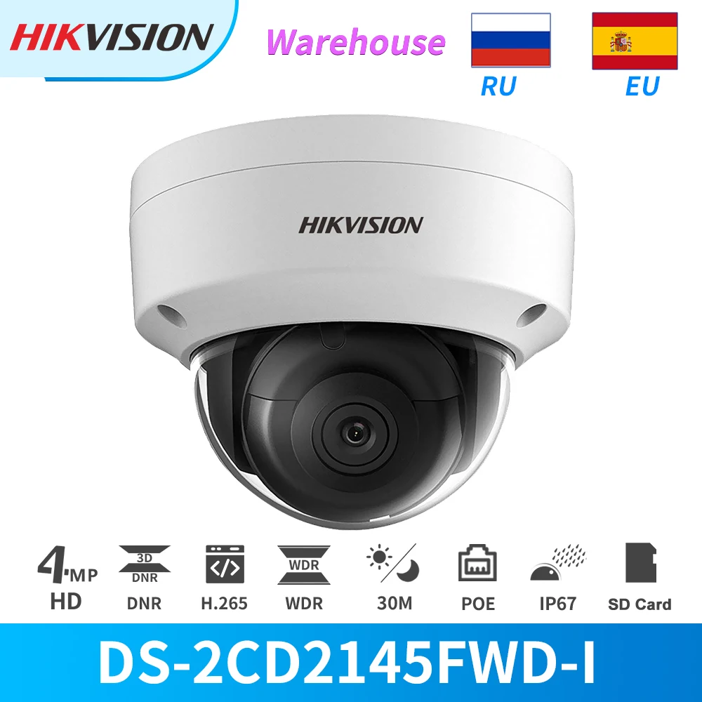 Hikvision IP Kamero 4MP Dome PoE IR DS-2CD2145FWD-I Z SD Kartico v Režo za IVS IP67 CCTV Varnostna Kamera Onvif Powered by Darkfighter