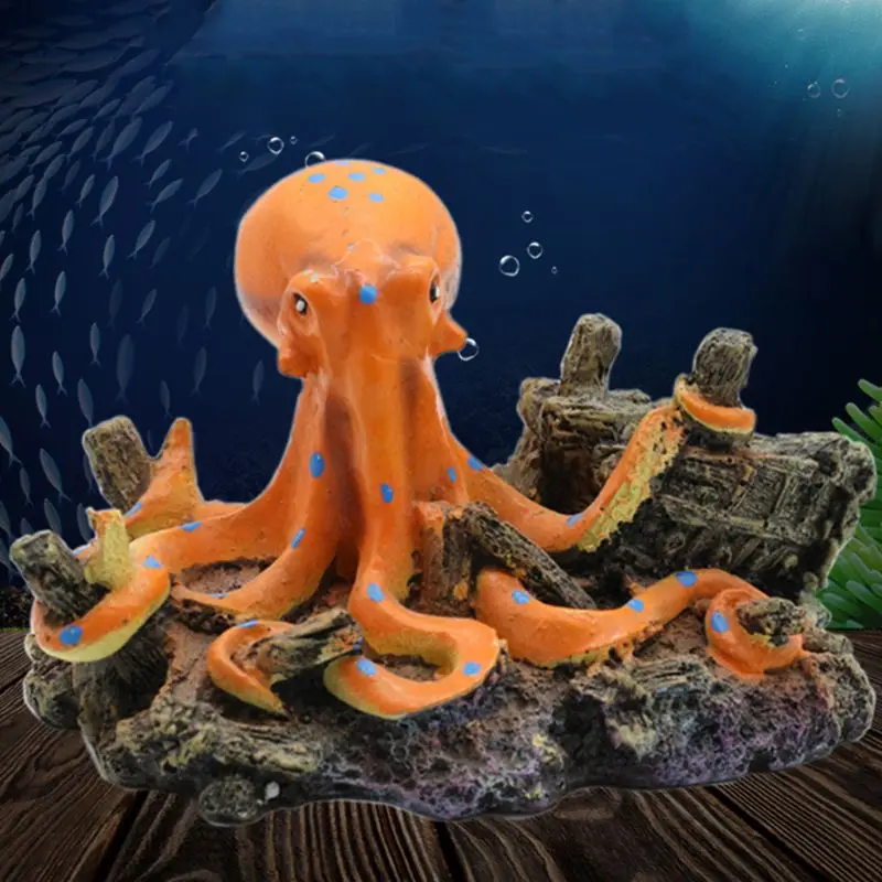 Hobotnica Smolo Ornament Aquarium Fish Tank Dekoracijo Simulacije Letnik Krajinsko Hišne Potrebščine
