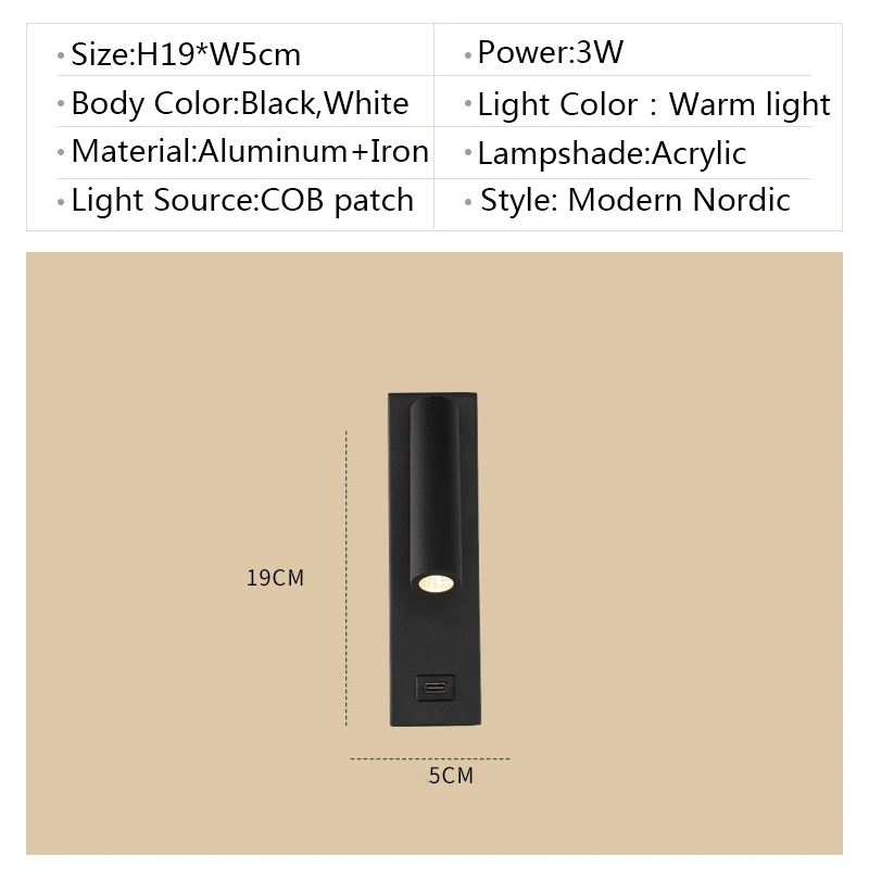 LED stenska Luč s stikalom Spalnica razsvetljave v zaprtih prostorih postelji Stenske svetilke USB noč LED Branje 3W LED wall Rov luminaria