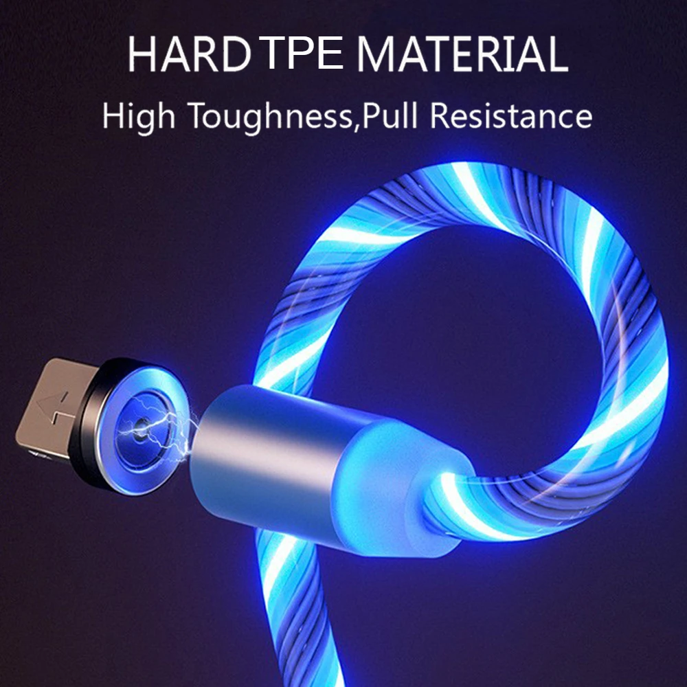Magnetni USB Kabel Tip C Tok Svetlobni Svetlobne LED Telefonski Kabel za iPhone 11 Pro Max Huawei Samsung Polni Kabel 3 v 1 Žice